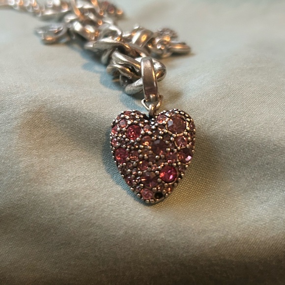 Fossil Silver Charm Bracelet with Pink and Purple Accents - Picture 8 of 12